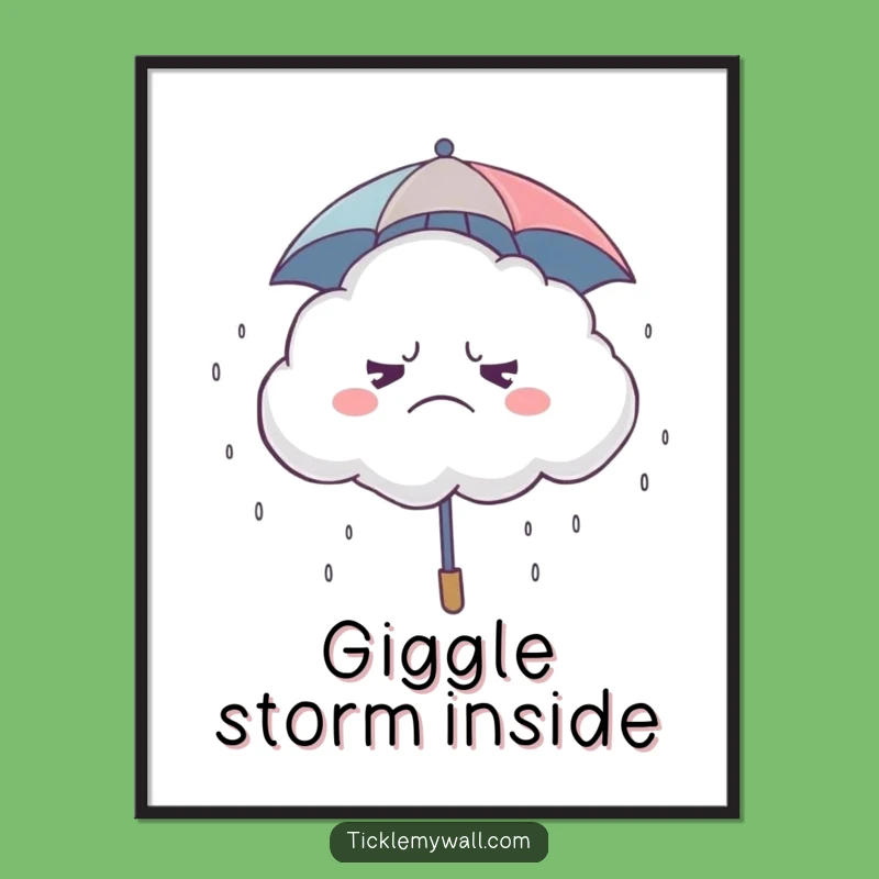 Funny Grumpy Cloud Giggle Poster: Hilarious Art for a Cheerful Mood