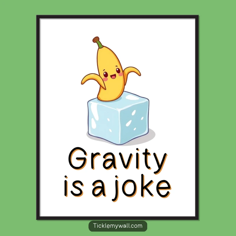 Funny Banana Peel Slip Poster: Vintage Gag Art for a Laugh Gift