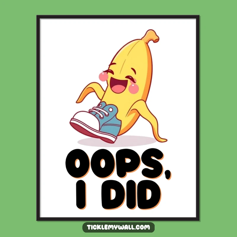 Hilarious Funny Banana Peel Poster - Comedic Slip Art Gift