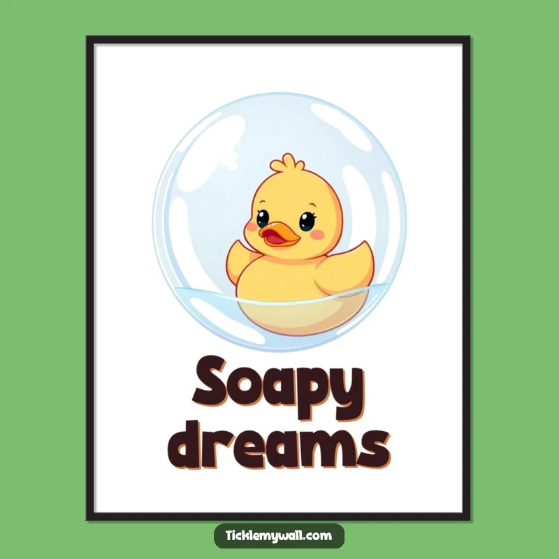 Funny Ducky Bubble Poster: Bath Time Chaos Art, Wall Art Funny Gift!