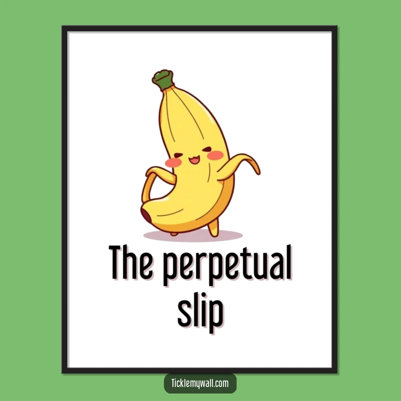 Funny Banana Peel Slip Poster Instant Wall Comedy