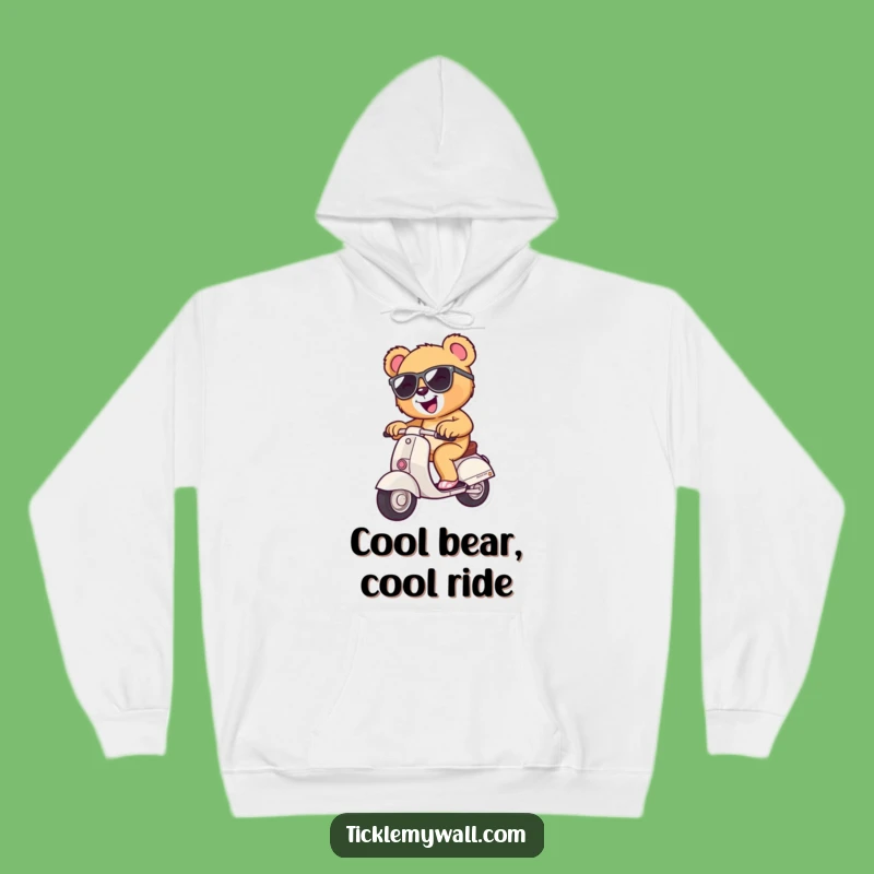 Funny Teddy Bear Scooter Hoodie: Warm Up with This Hilarious Bear on Wheels Comfort
