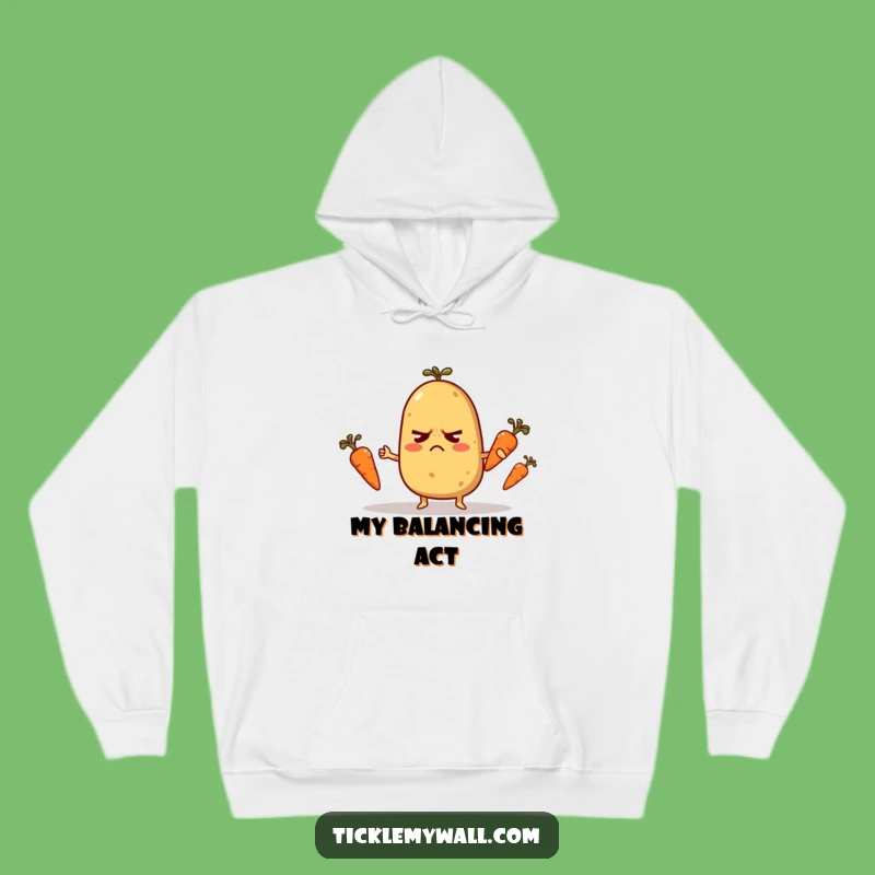 Funny Nervous Potato Hoodie: Juggling Veggie Sweatshirt, Cozy Funny Gift
