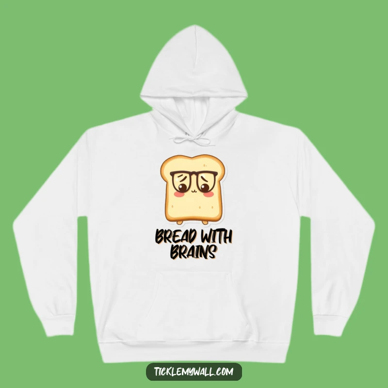 Funny Puzzled Toast Hoodie: Cozy Brain Food Design, Warm and Funny Gift
