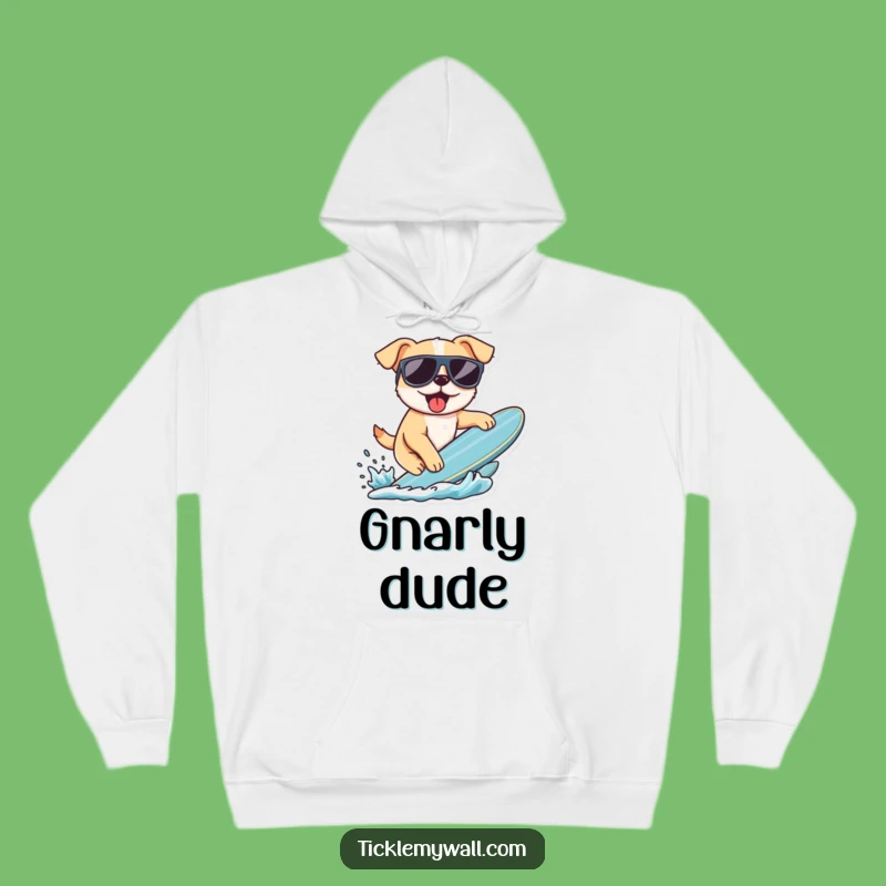 Funny Surfing Dog Hoodie: Cool Canine Comfort, Warm Funny Gift!