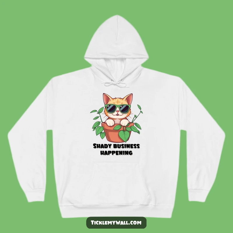 Funny Surprised Cat Hoodie, Cozy Plant Peek Style, Warm and Hilarious Gift for All