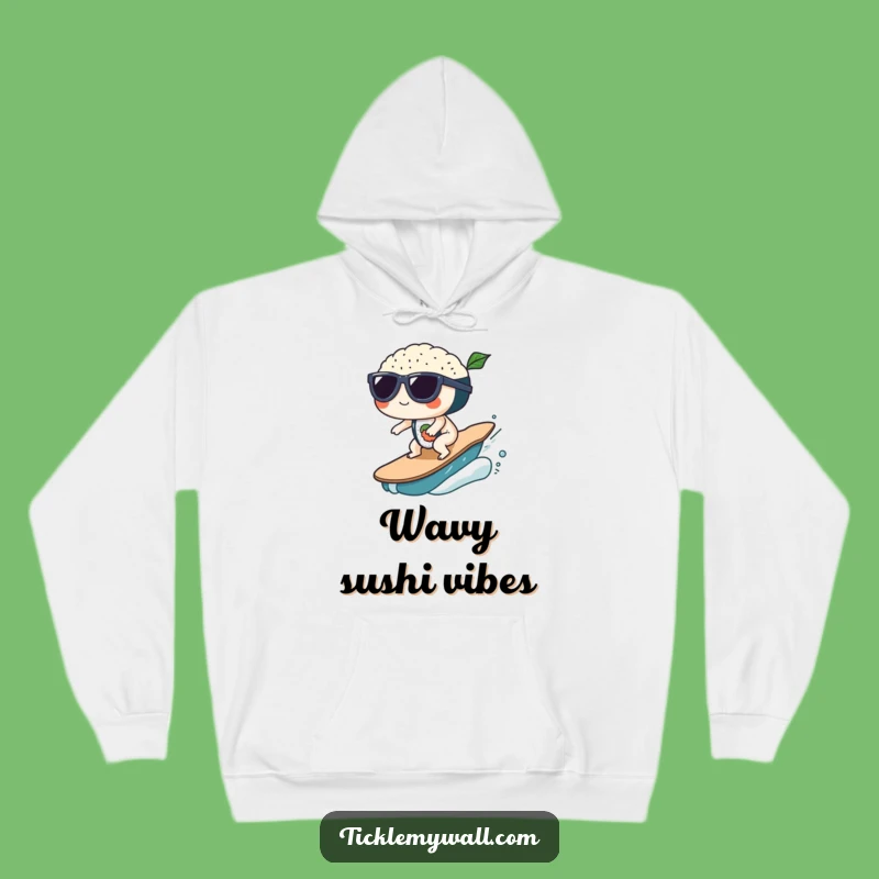 Funny Sushi Wave Sunglasses Hoodie: Stay Cozy and Cool!
