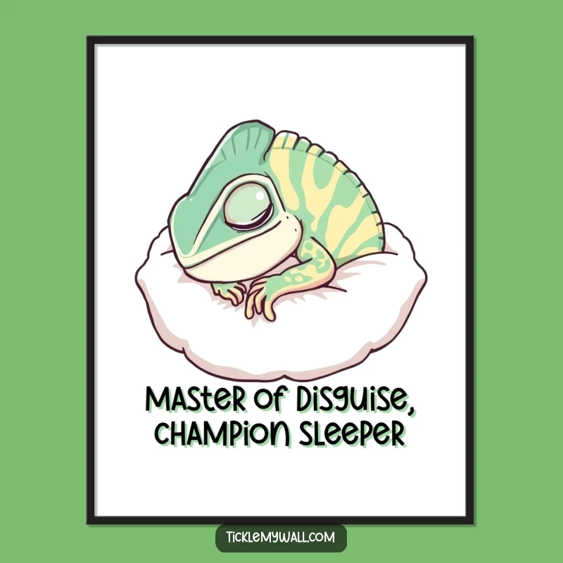 Free Printable Funny Chameleon Pillow Wall Art - Hilarious Downloadable Decor