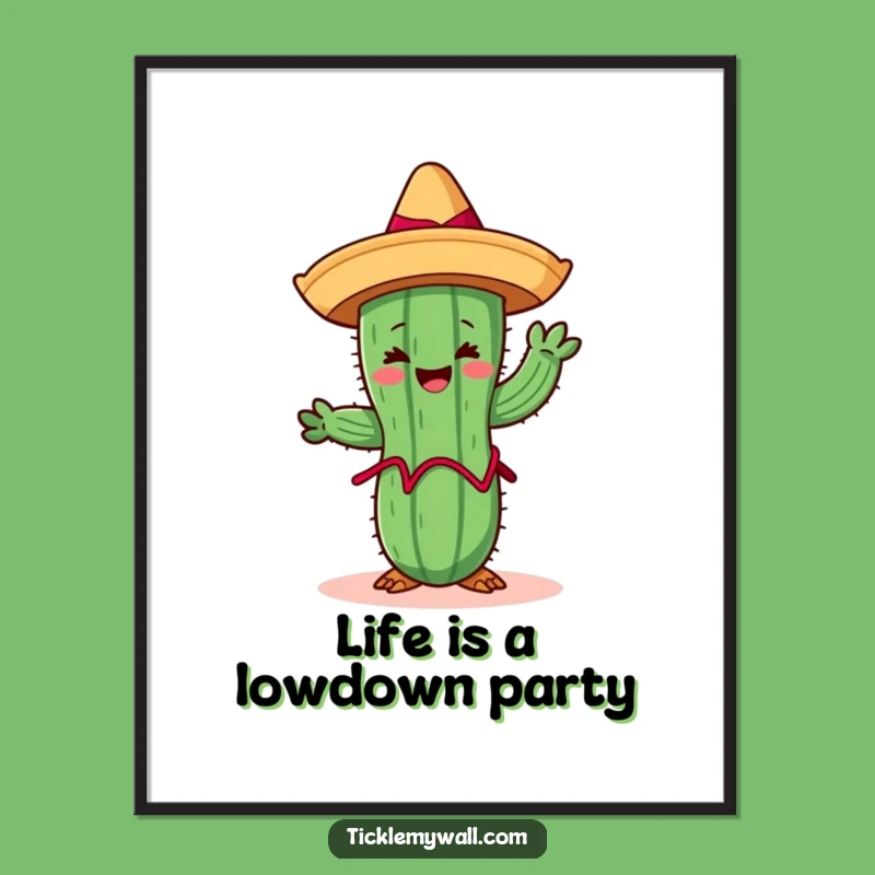 Free Printable Wall Art: Cheerful Limbo Cactus, Downloadable Decor Gift