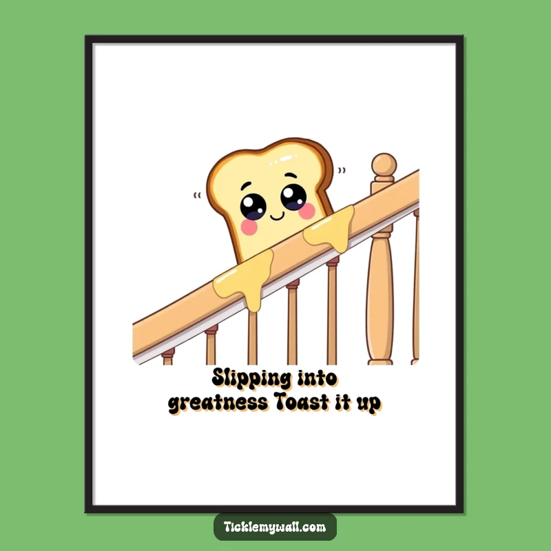 Funny Free Printable Wall Art: Toast Slide Adventure - Quirky Kitchen Decor