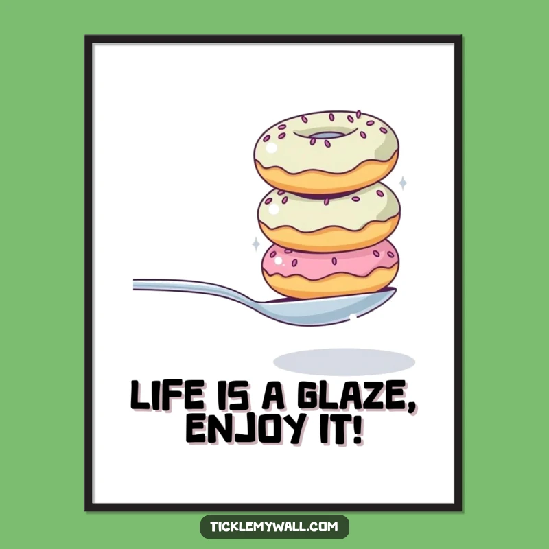 Funny Free Printable Wall Art: Wobbly Donut Spoon Art for Whimsical Decor