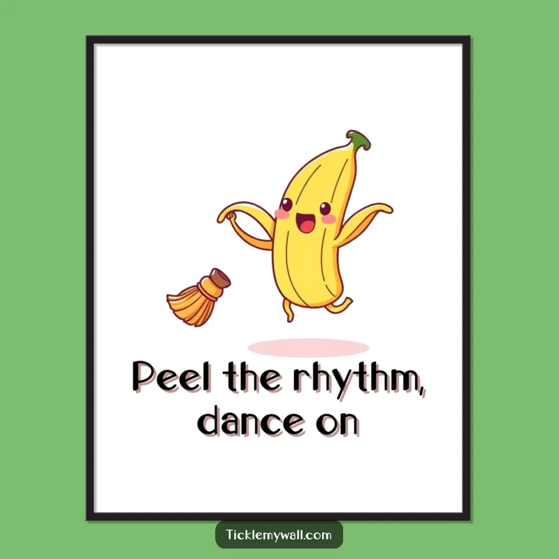 Free Printable Wall Art: Dancing Banana Peel - Funny Downloadable Art