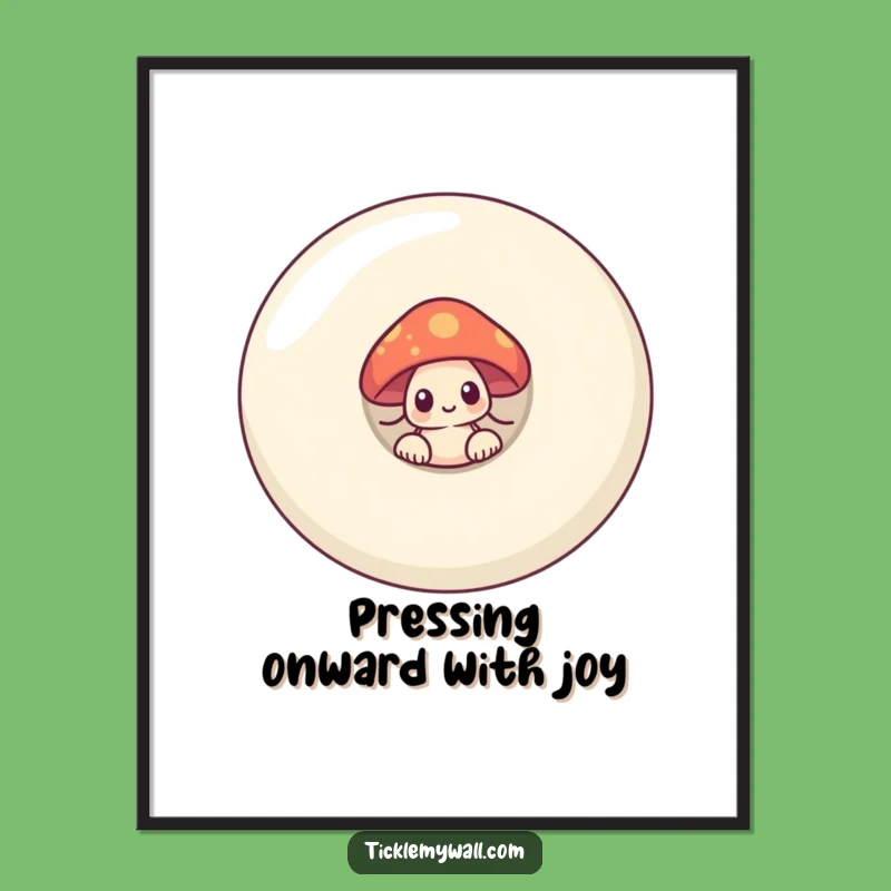 Free Printable Wall Art: Shy Mushroom Button Whimsical Funny Downloadable Decor