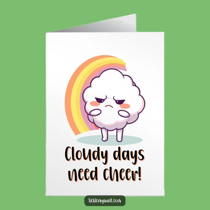 Free Printable Birthday Card: Grumpy Cloud Rainbow Hug, Funny Downloadable Gift