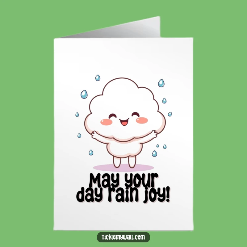 Free Printable Cloud Birthday Card: Juggling Raindrops Downloadable Gift
