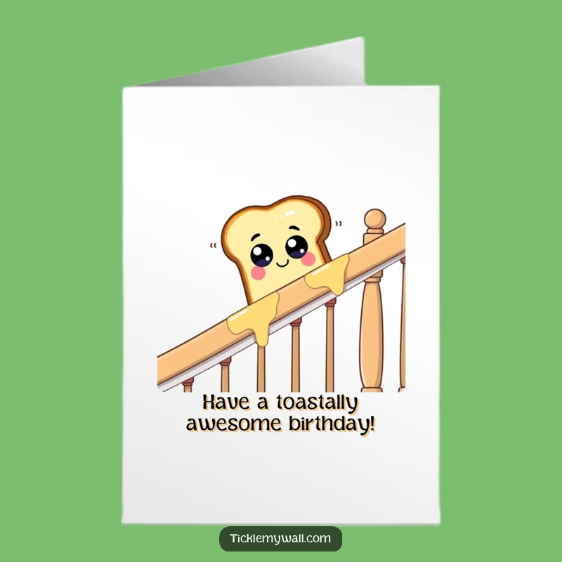 Funny Free Printable Birthday Card: Toast Slide Surprise - Downloadable Gift