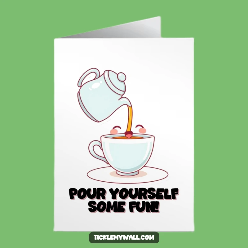 Free Printable Happy Teacup Birthday Card: Funny Downloadable Gift for Tea Lovers