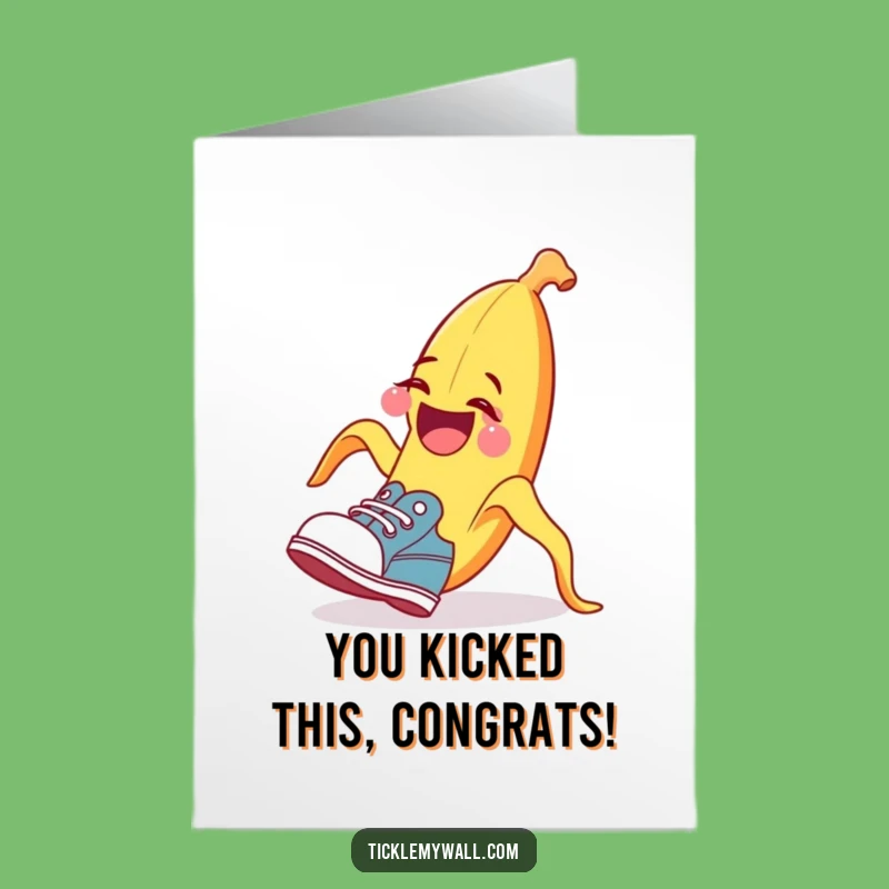 Free Printable Congrats Card: Banana Peel Shoe Humor Downloadable