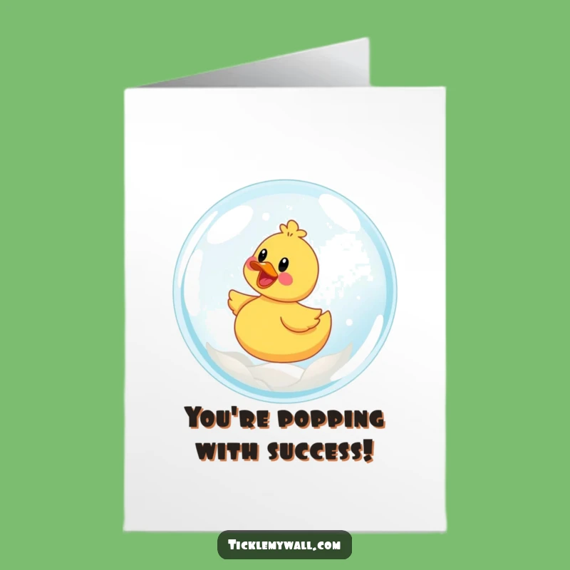 Free Printable Congrats Card: Ducky on Bubble - Fun Downloadable Celebration