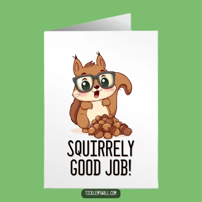 Free Printable Congrats Card: Goofy Squirrel Glasses, Humorous Downloadable Gift For Success