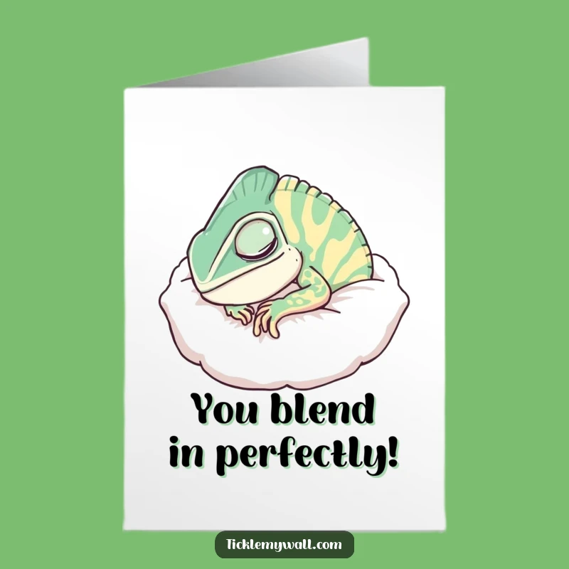 Free Printable Funny Chameleon Pillow Congratulations Card - Unique Downloadable Gift