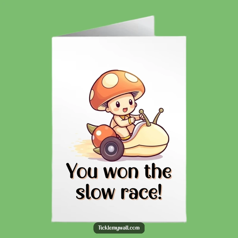 Free Printable Funny Mushroom Snail Congrats Card - Unique Downloadable Gift