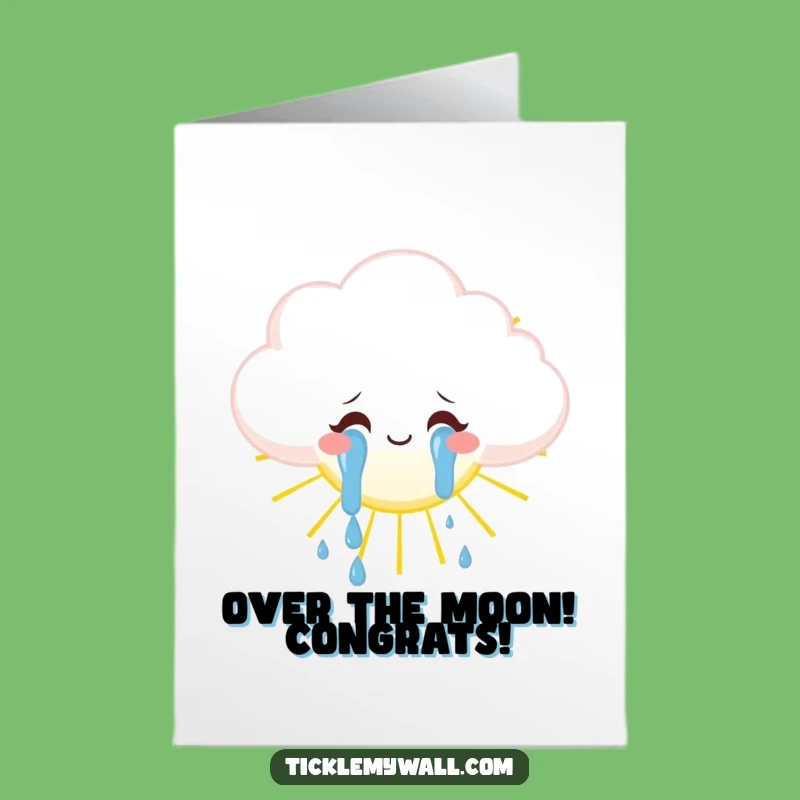 Free Printable Congrats Card: Cloud Crying Tears of Joy, Funny Gift Downloadable