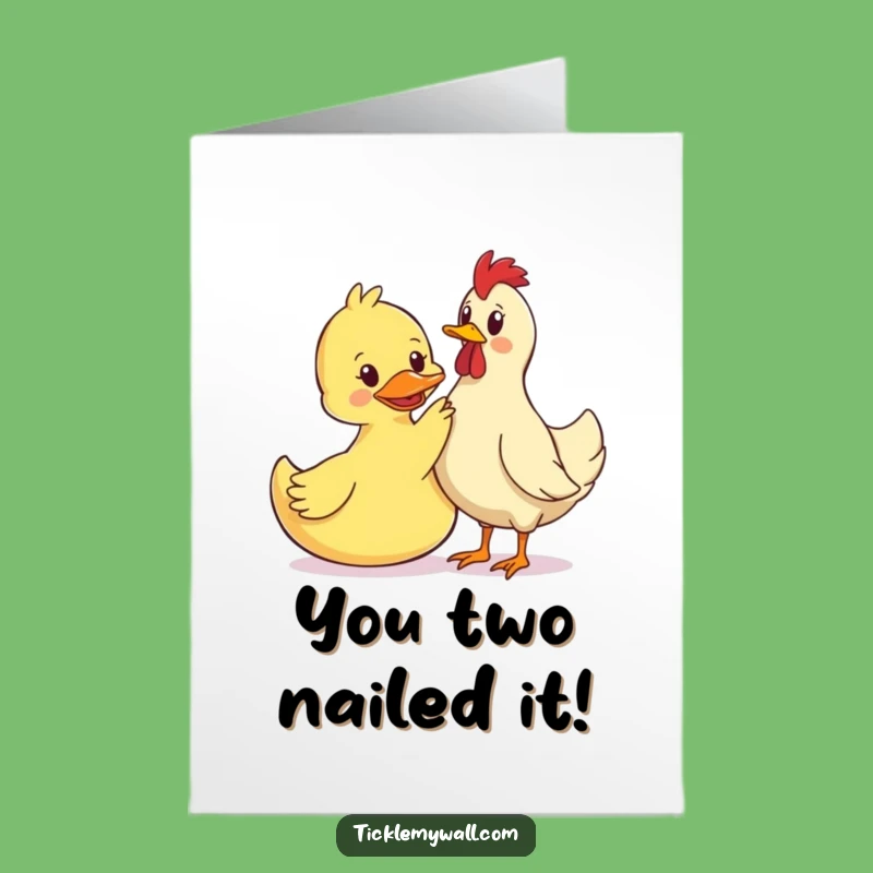 Free Printable Congrats Card: Duck Petting Chicken - Quirky Downloadable Gift!