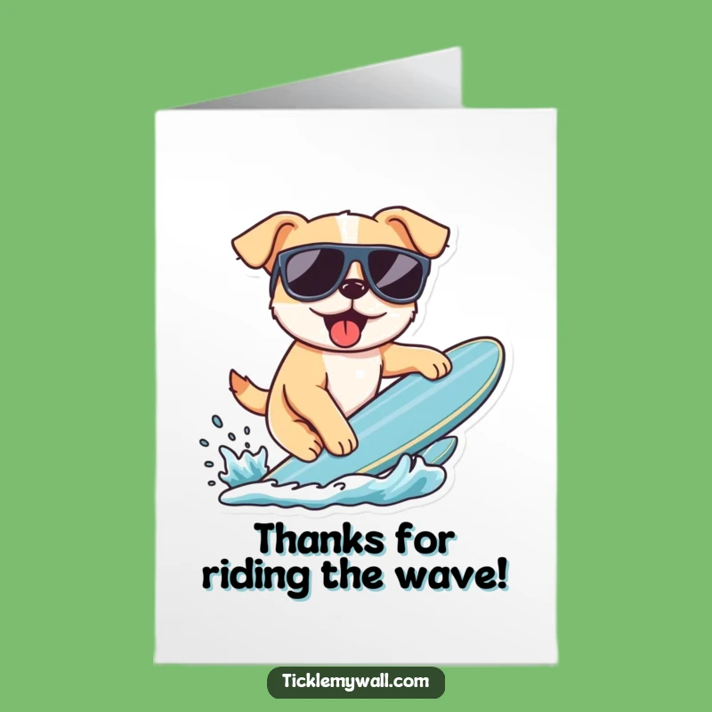 Free Printable Dog Thank You Card: Cool Surfer Pup Gratitude!