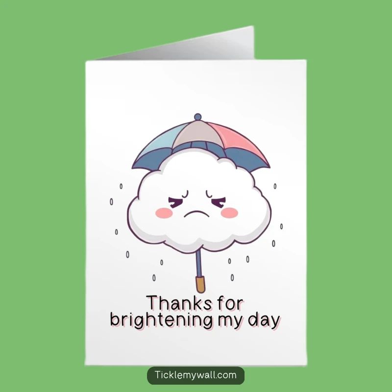 Free Printable Funny Grumpy Cloud Thank You Card - Whimsical Downloadable Gift