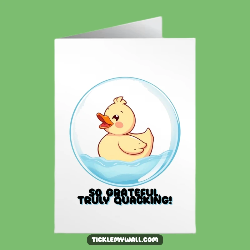 Free Printable Rubber Ducky Bubble Thank You Card - Sweet Downloadable Gift of Thanks