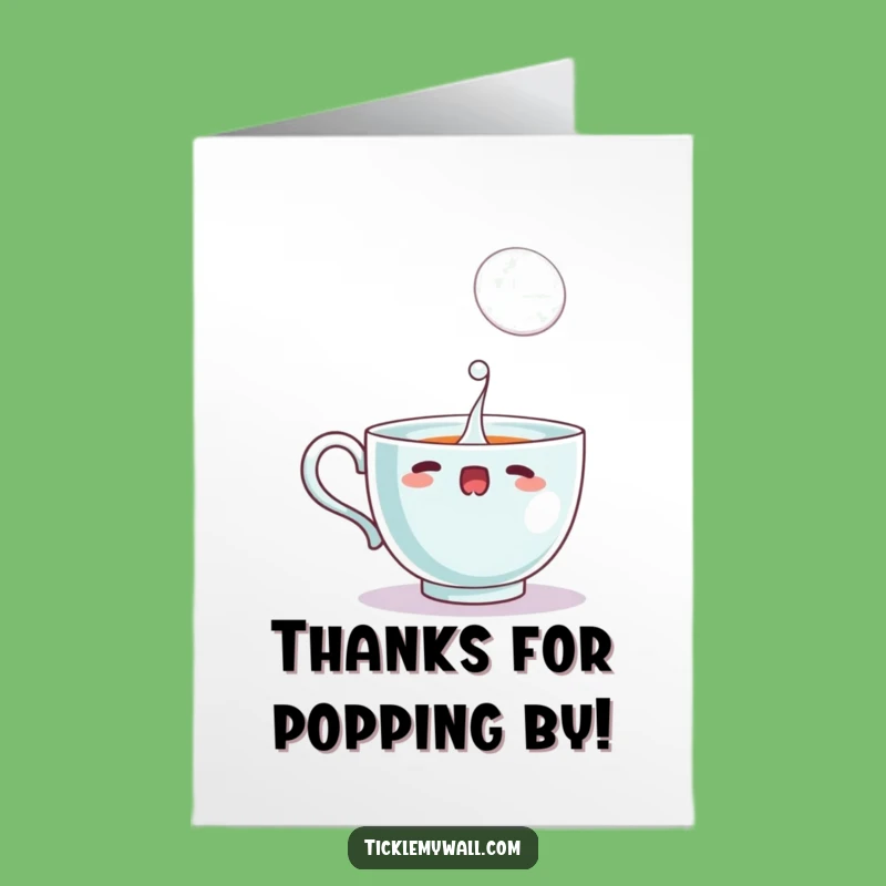 Free Printable Teacup Thank You Card: Startled Bubble Spill Downloadable