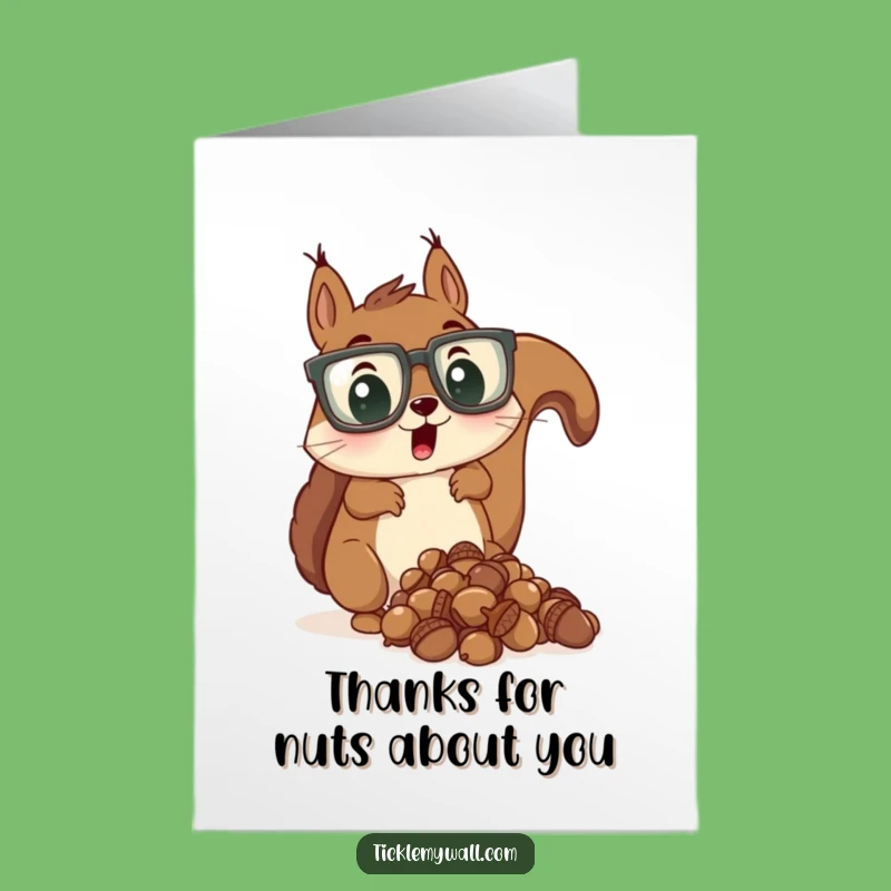 Free Printable Thank You Card: Funny Squirrel Glasses, Silly Downloadable Gift For Thanks
