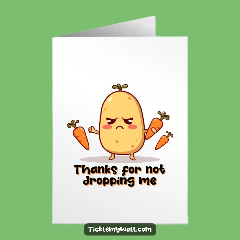 Free Printable Thank You Card: Nervous Potato, Quirky Downloadable Gift