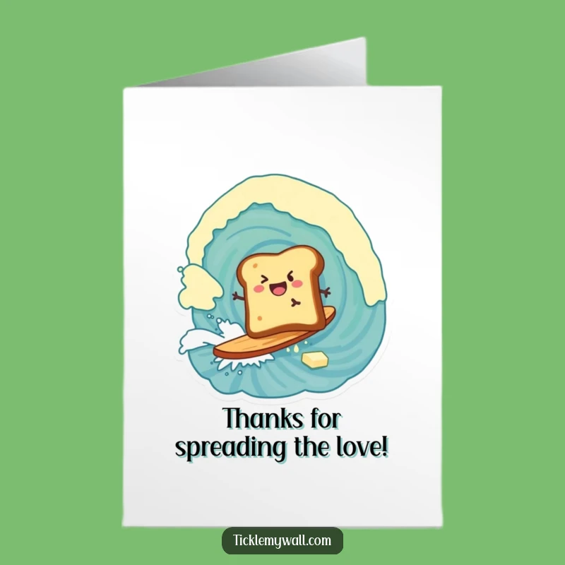 Free Printable Thank You Card: Toast Surfing Butter, Funny Downloadable Gift
