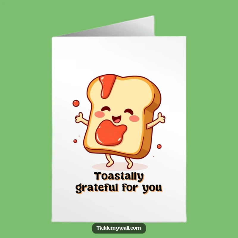 Free Printable Toast Thank You Card: Dancing Jam Slice Downloadable