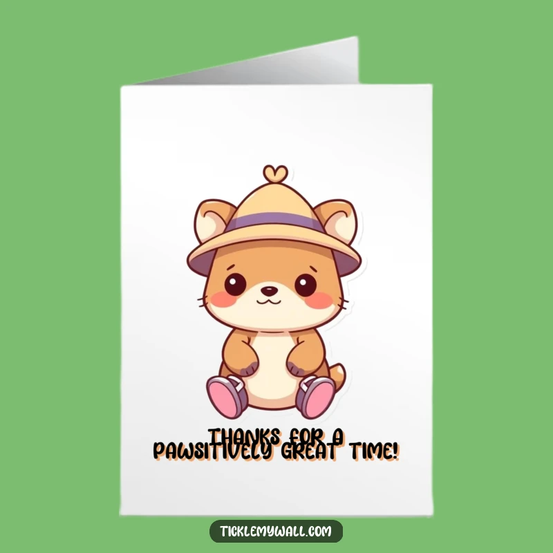 Free Printable Thank You Card: Animal Hat & Shoes Goof, Humorous Downloadable Gift