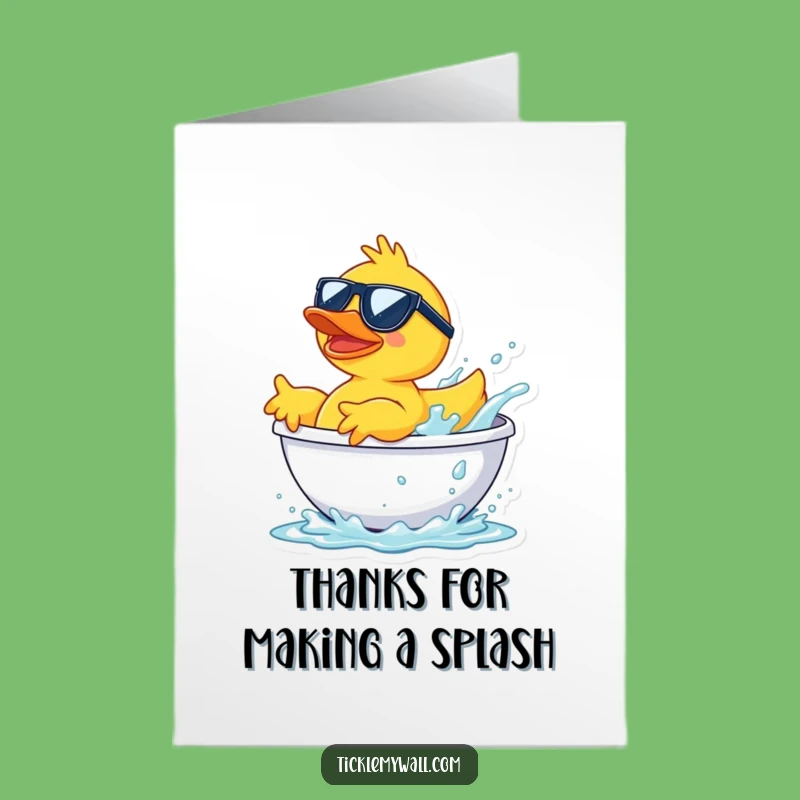 Free Printable Thank You Card: Duck Splash Thanks - Quirky Downloadable