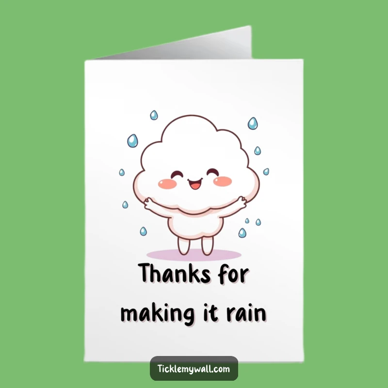 Free Printable Cloud Thank You Card: Juggling Raindrops Downloadable