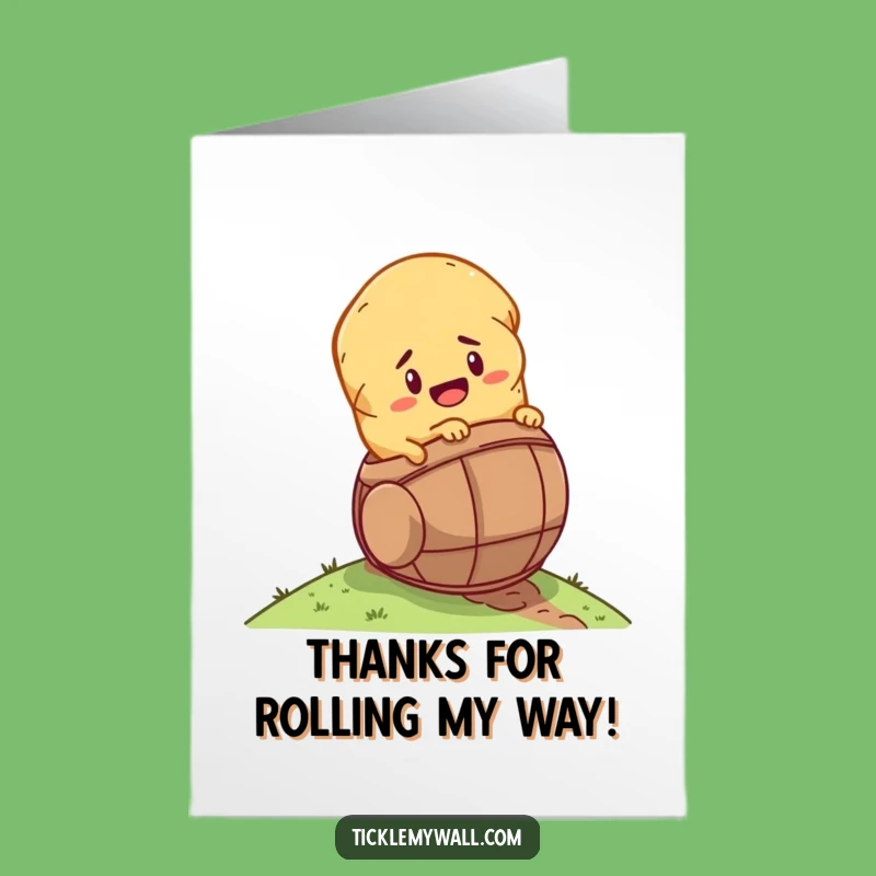 Free Printable Thank You Card: Potato Barrel Roll Funny Gratitude Downloadable