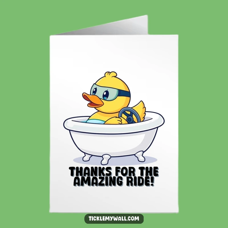 Free Printable Thank You Card: Duck Races Bathtub, Bold Funny Downloadable Gift