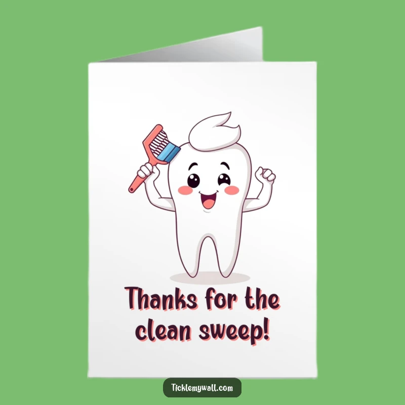 Free Printable Thank You Card: Strong Toothbrush Says Thanks! Humorous Downloadable Gift
