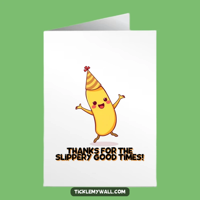 Free Printable Thank You Card: Banana's Slippery Surprise - Funny Downloadable Gift
