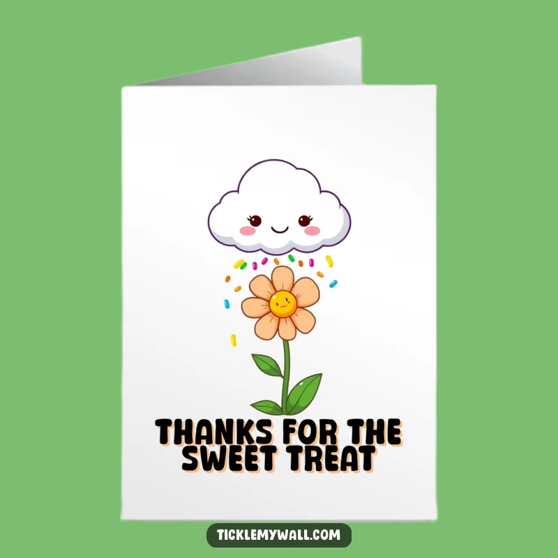 Free Printable Thank You Card: Sweet Cloud Sprinkle Flower Gratitude Downloadable Gift