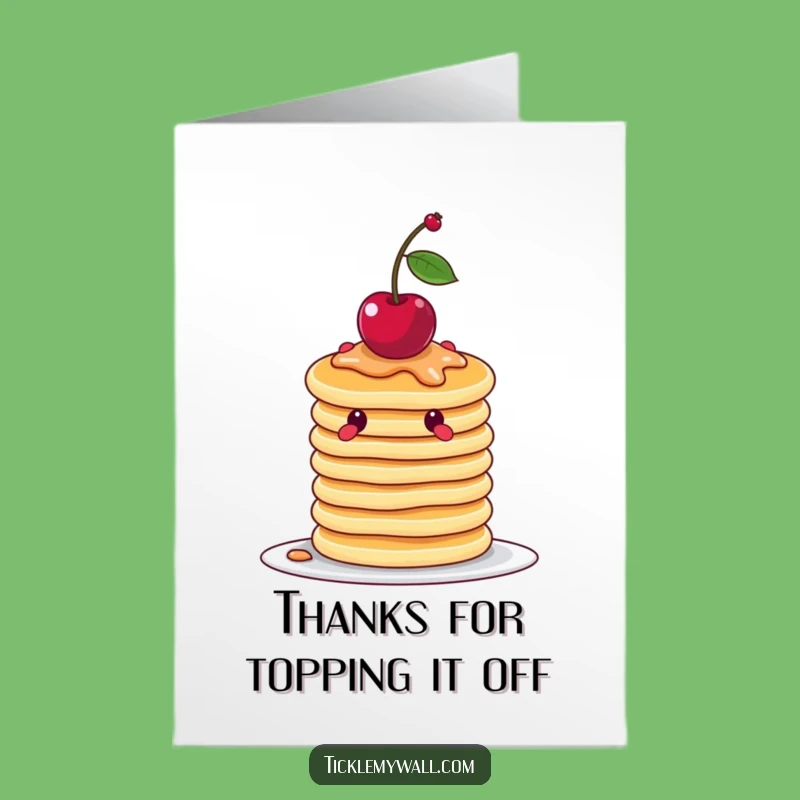 Free Printable Pancake Thank You Card: Wobbly Cherry Downloadable
