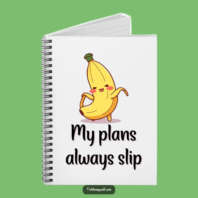 Funny Banana Peel Slip Notebook Jot Down Slippery Ideas