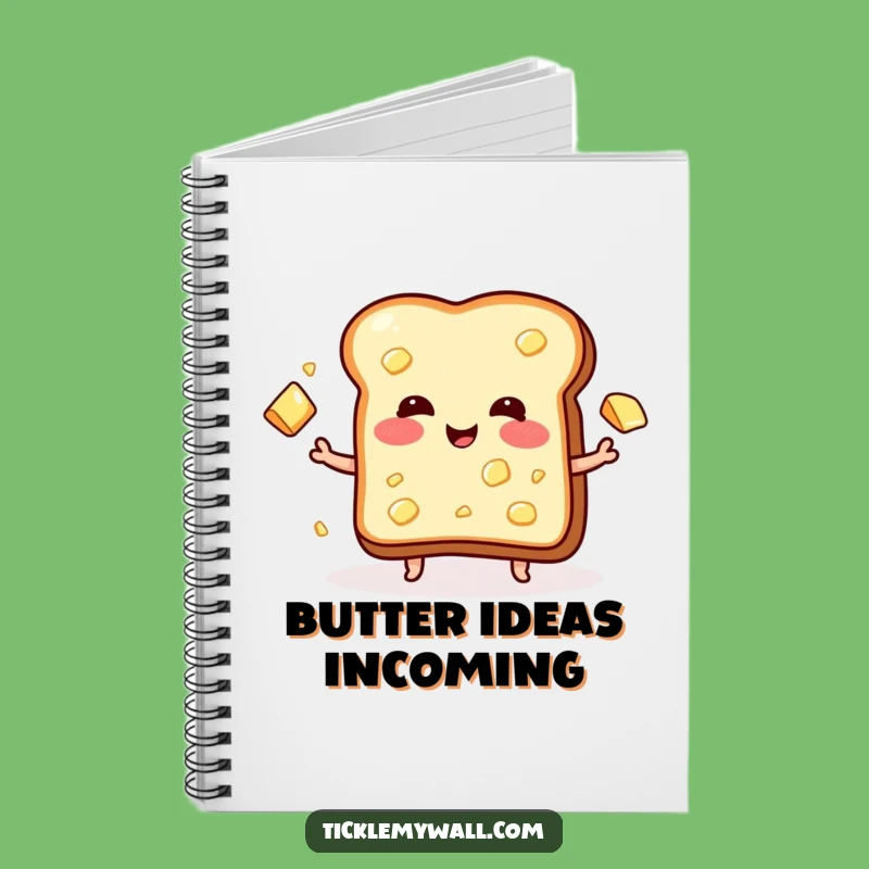 Funny Blushing Toast Butter Juggling Notebook - Journal Your Thoughts with Humor