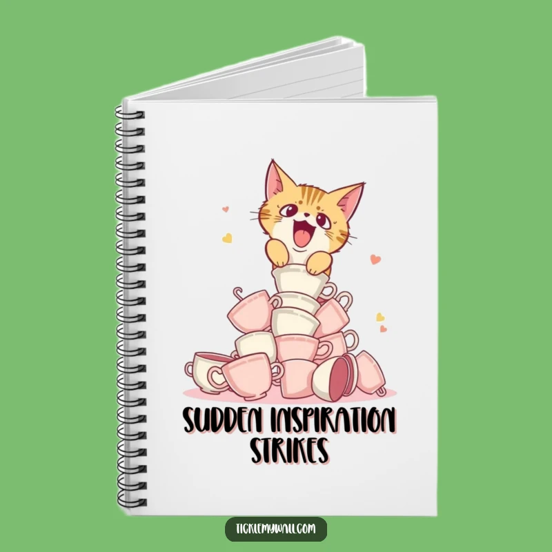 Funny Cat Teacup Notebook - Jot Down Ideas with a Feline Laugh!