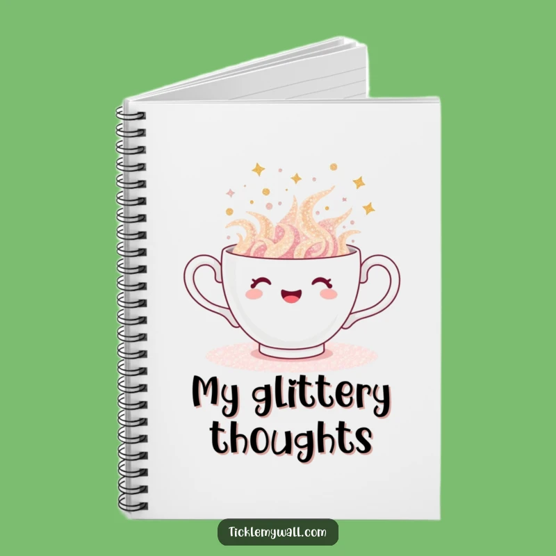 Funny Glitter Teacup Notebook: Joyful Sparkle, Creative Journal