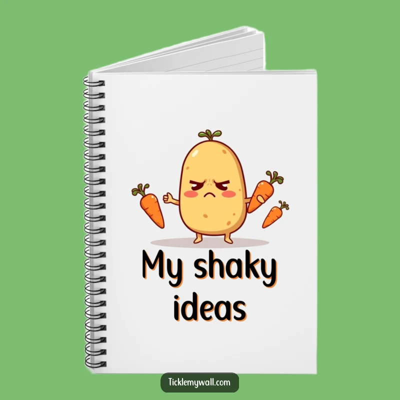 Funny Nervous Potato Notebook: Juggling Veggie Journal, Ideal Funny Gift